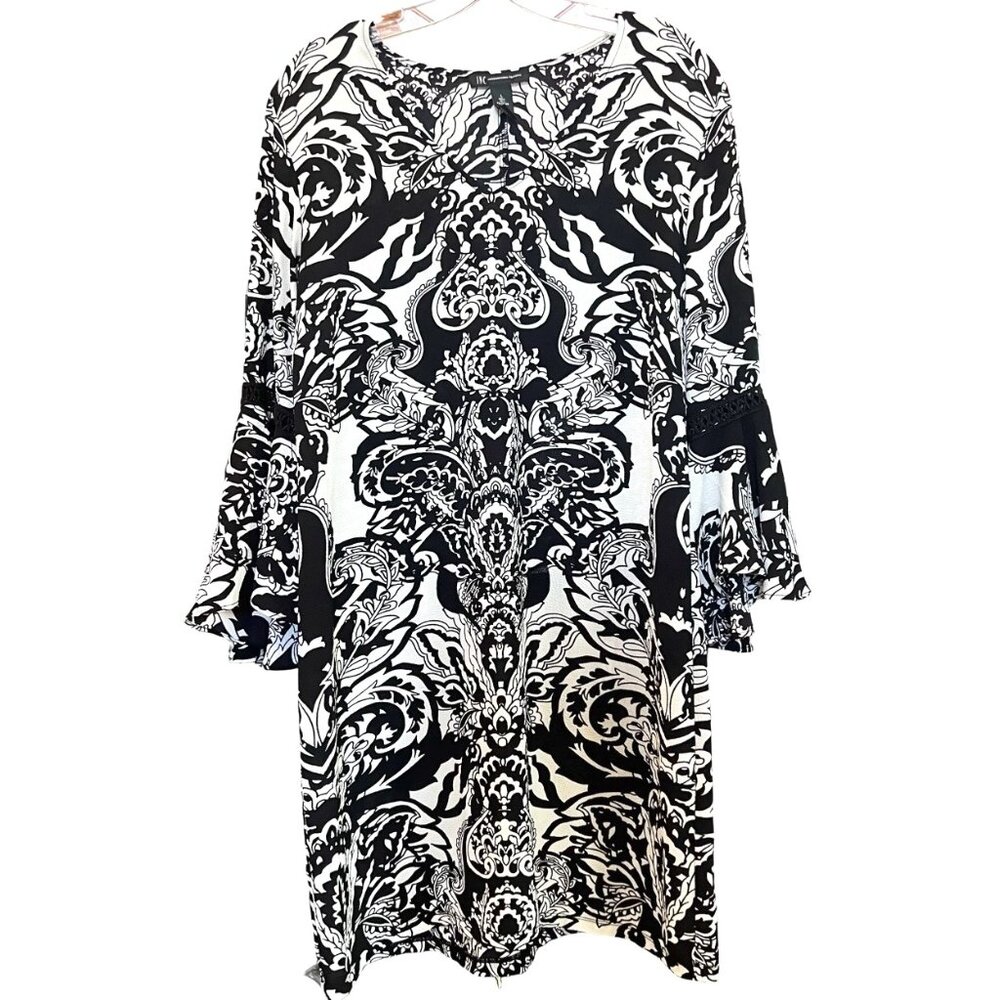 INC International Concepts Bell Sleeve Crochet Boho Style Dress